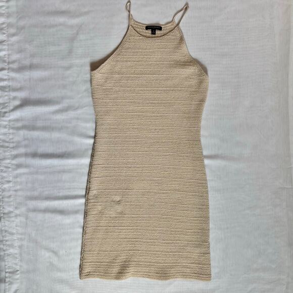 Banana Republic Cream Crochet Mini Dress Size Medium Body Con Boho - Picture 1 of 12